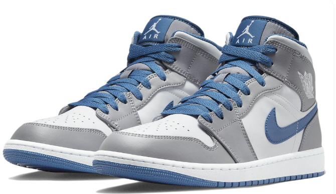 Air Jordan 1 Mid Cement Grey True Blue | DQ8426-014