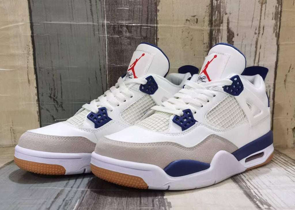 Air Jordan 4 Retro White / Navy / Grey