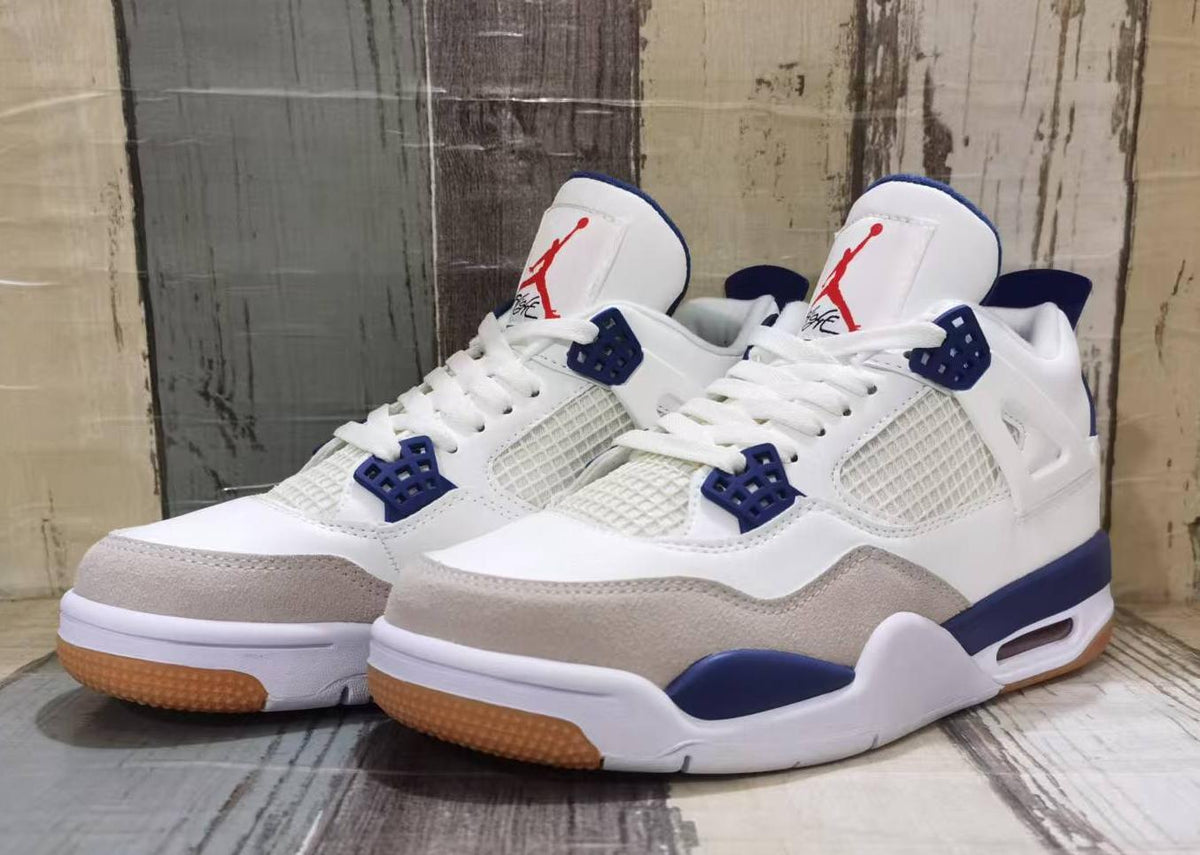 Air Jordan 4 Retro White / Navy / Grey