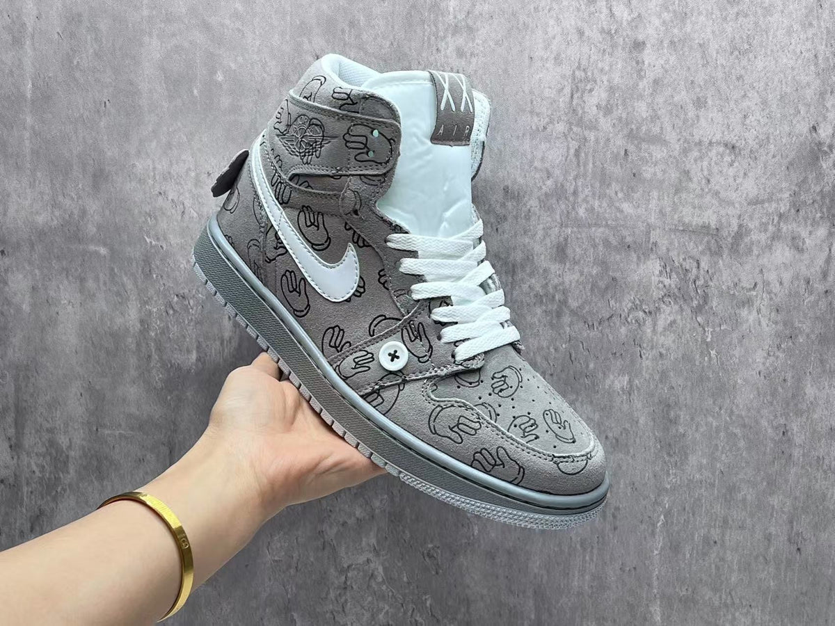 Air Jordan 1 Retro 'Angel' Grey Graphic High-Top