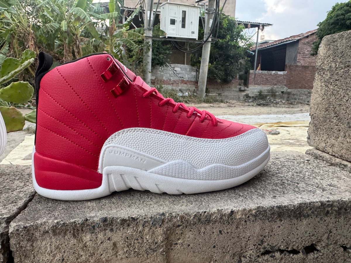 Air Jordan 12 Retro Red & White Sneakers