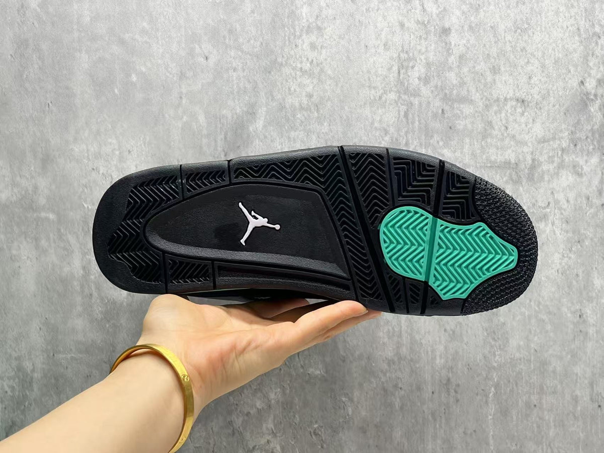 Air Jordan 4 Retro Black & Mint Green Sneakers