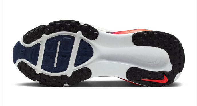 Nike Vomero 18 - White with Navy & Red-Orange Accents